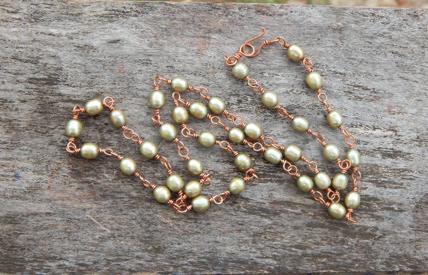 Freshwater pearl wire wrapped necklace