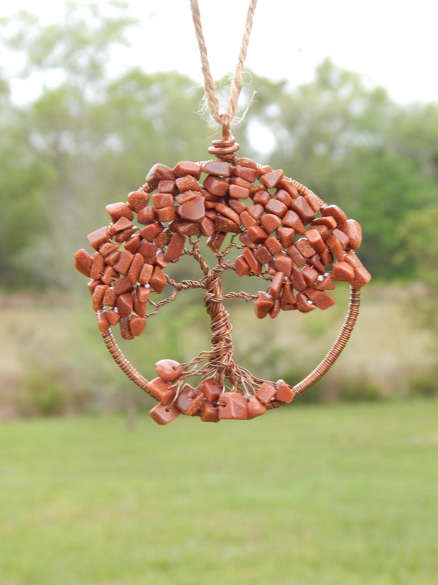 Goldstone tree of life suncatcher
