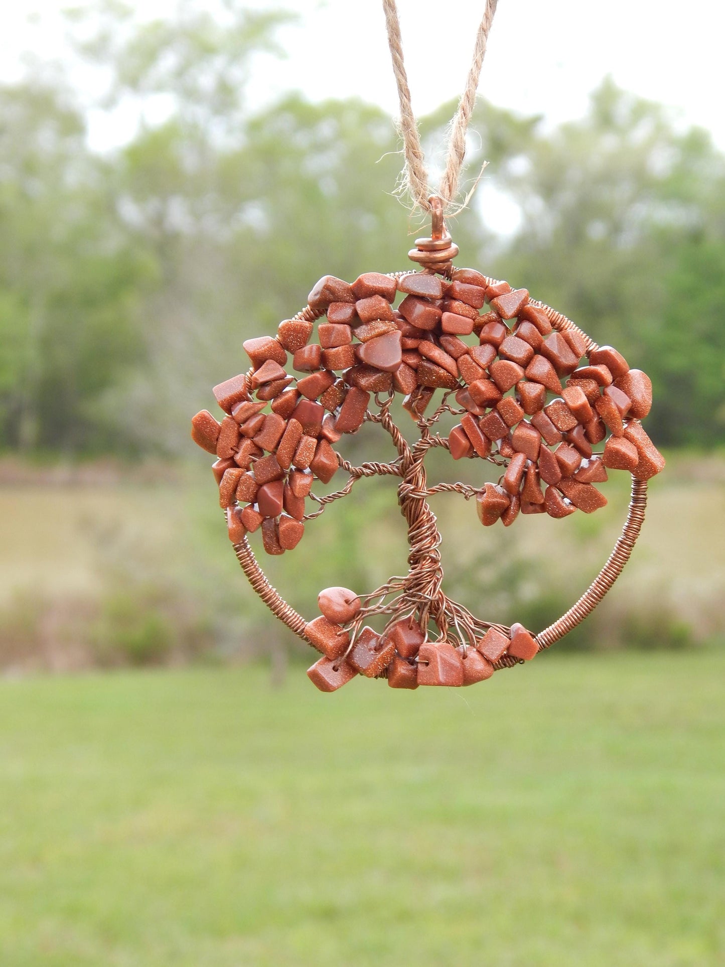 Goldstone tree of life suncatcher