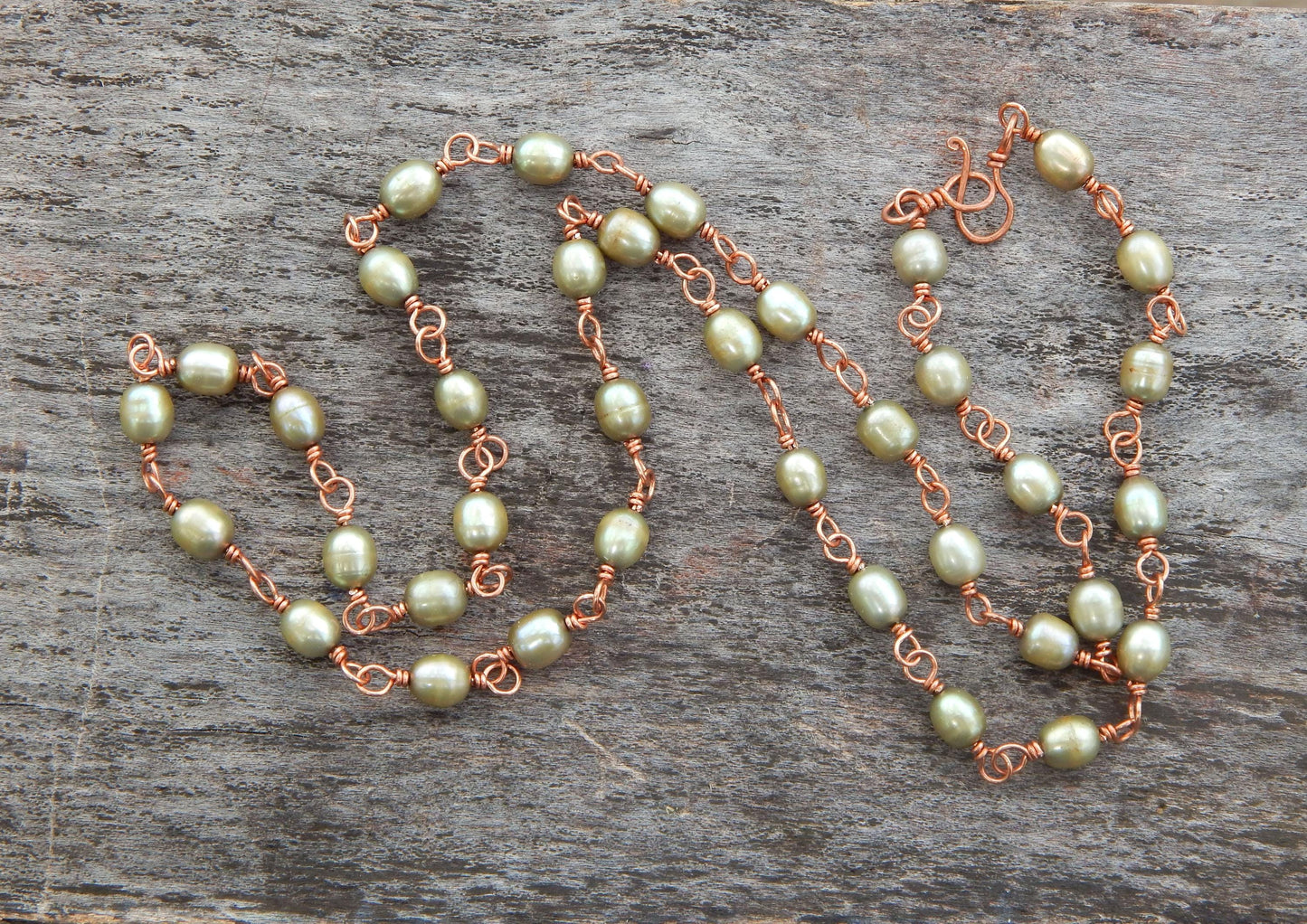 Freshwater pearl wire wrapped necklace