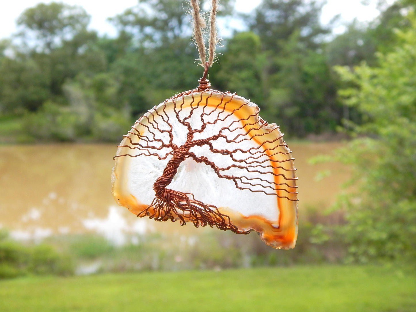 Tree of life agate suncatcher