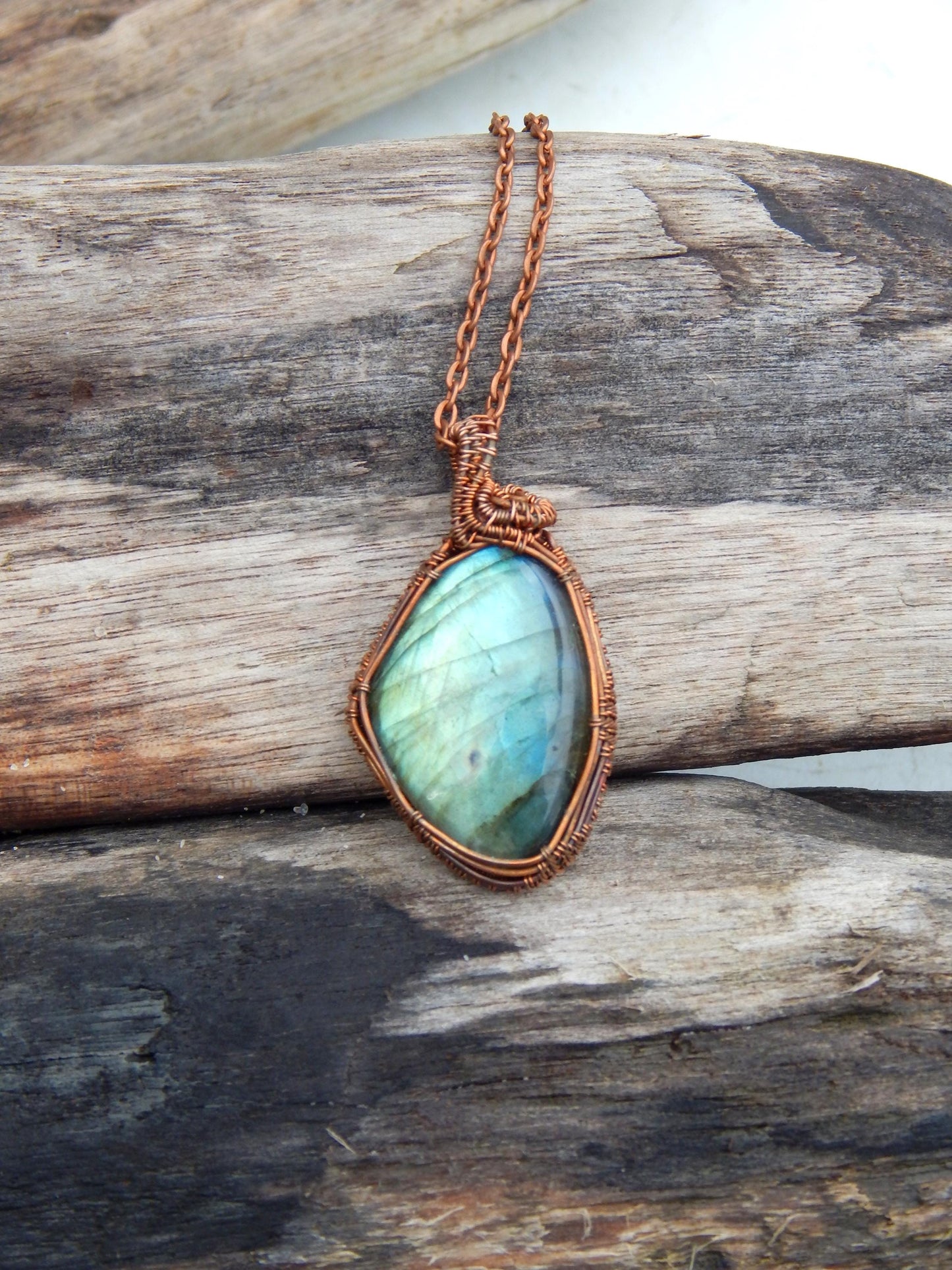 Labradorite copper wire wrap
