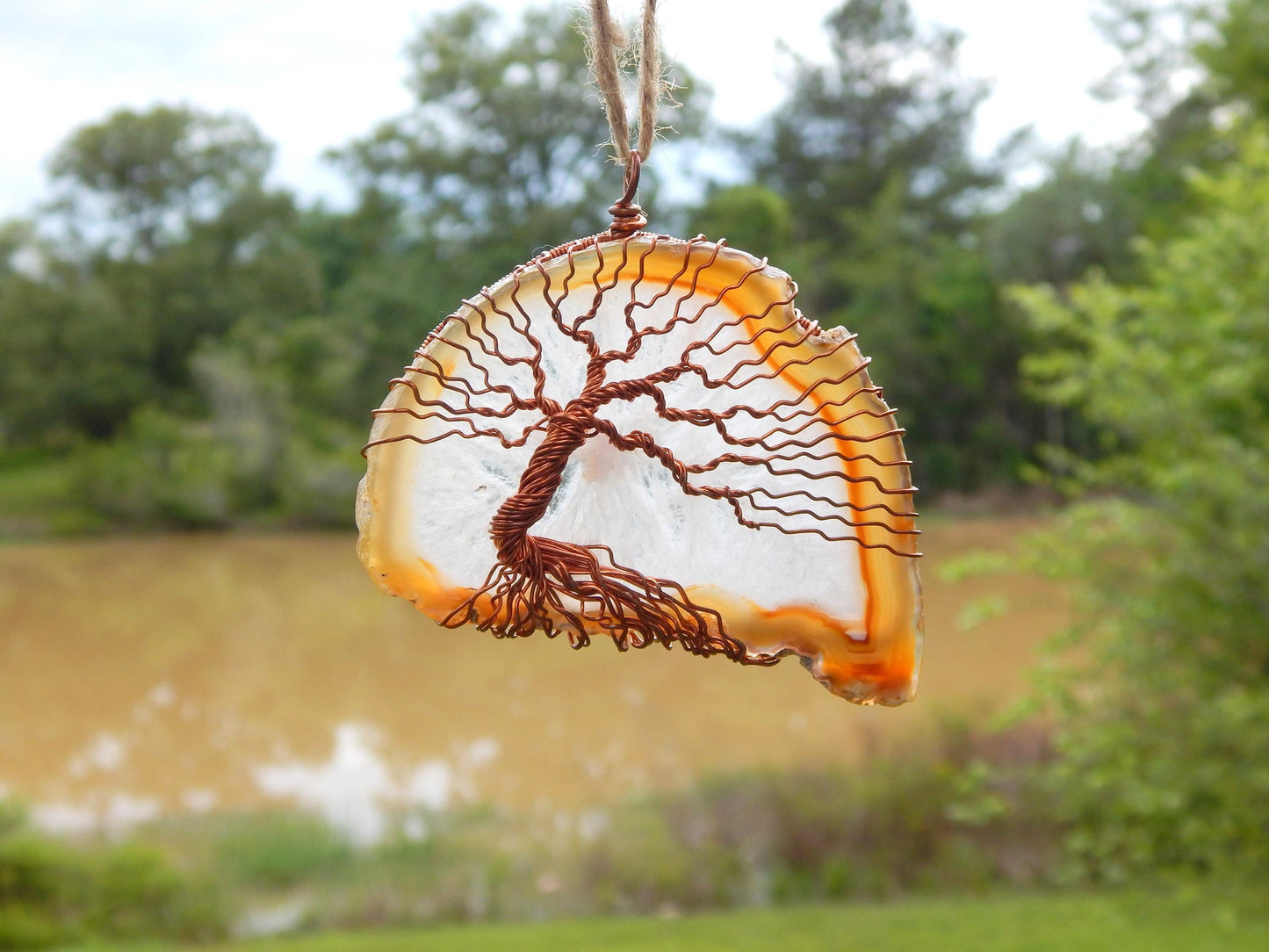 Tree of life agate suncatcher