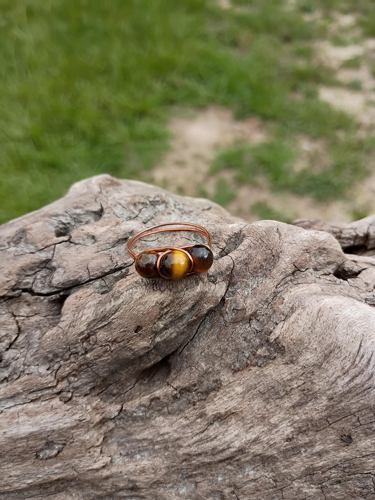 Tiger eye wire wrapped size 10.5 ring