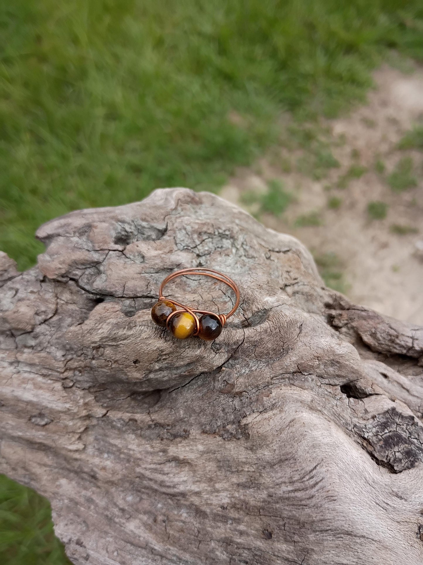 Tiger eye wire wrapped size 10.5 ring
