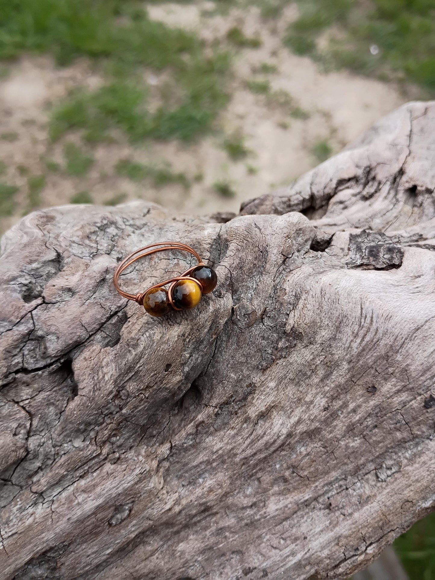 Tiger eye wire wrapped size 10.5 ring