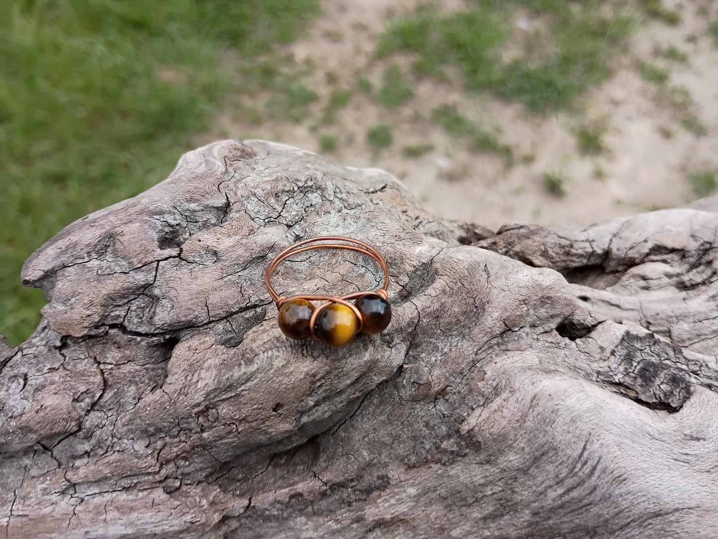 Tiger eye wire wrapped size 10.5 ring