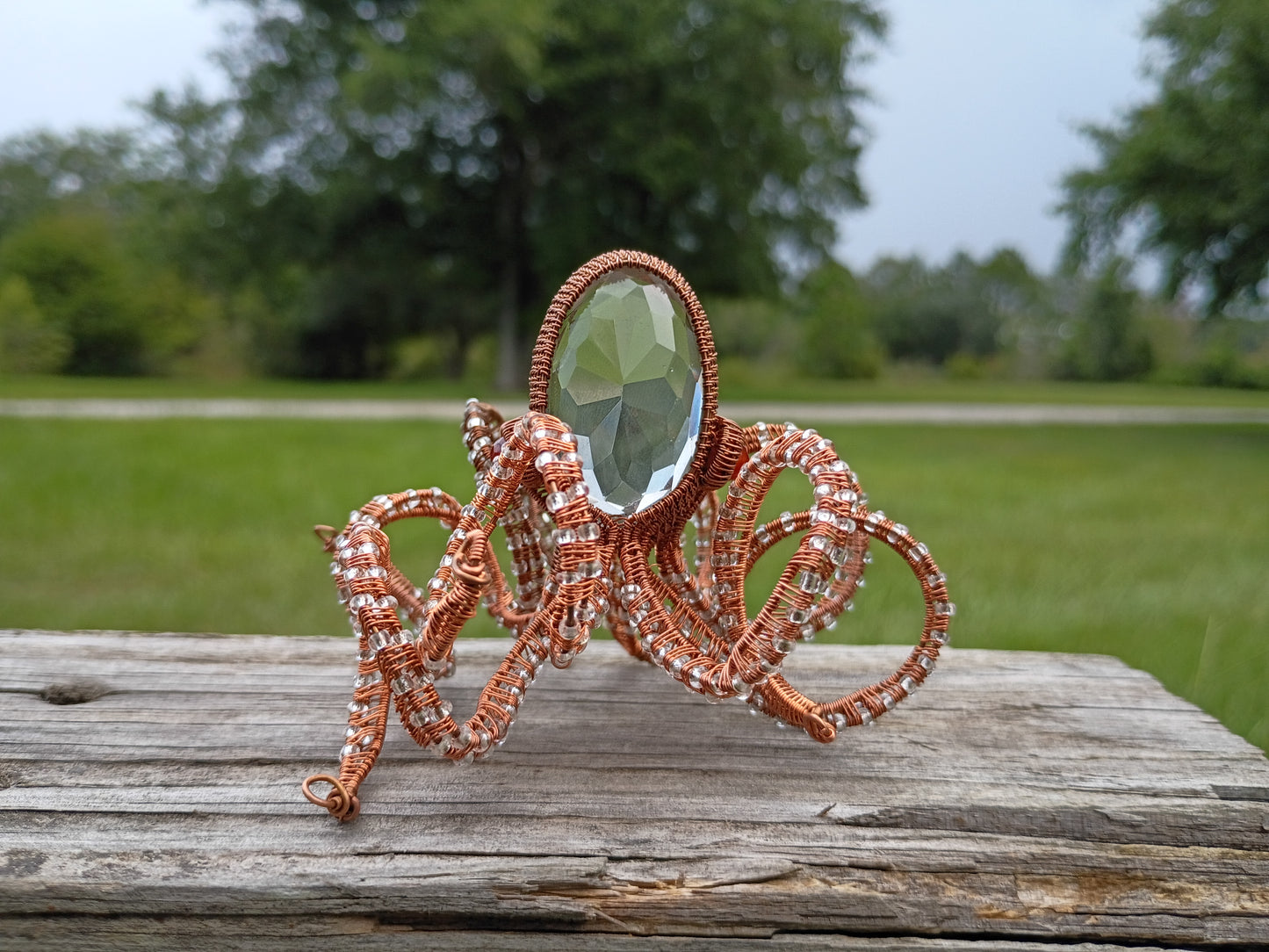 Handcrafted wire wrapped octopus sculpture