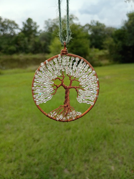Sparkly white tree of life suncatcher