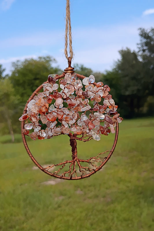 Fire quartz tree of life 3d suncatcher