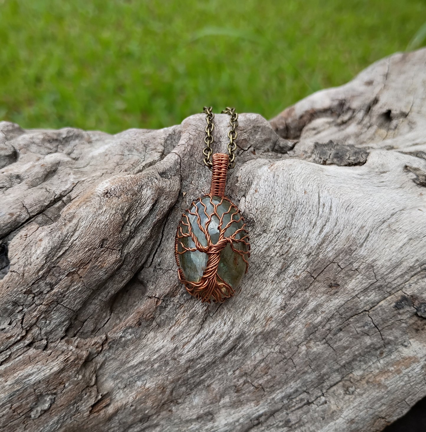 Labradorite tree of life pendant
