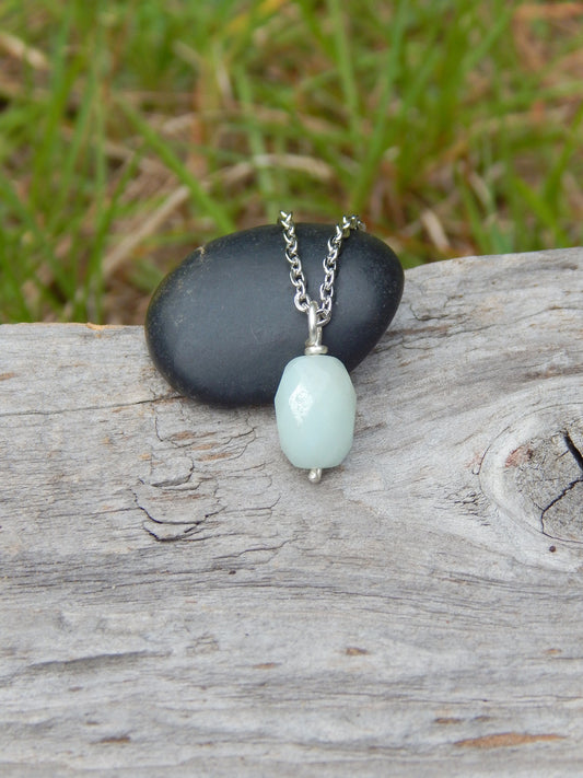 Sterling silver amazonite pendant