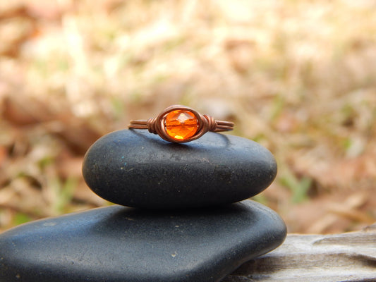 Copper wire wrapped size 9.5 ring