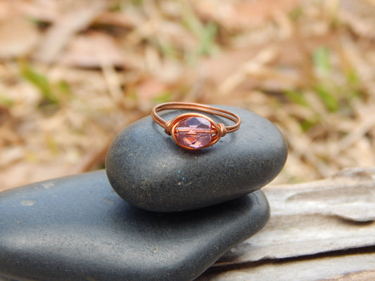 Copper wire wrapped size 4.5 ring