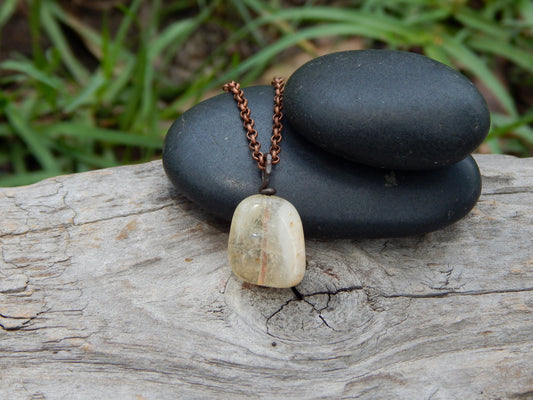 Citrine wire wrapped pendant