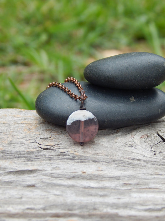 Purple fluorite wire wrapped pendant