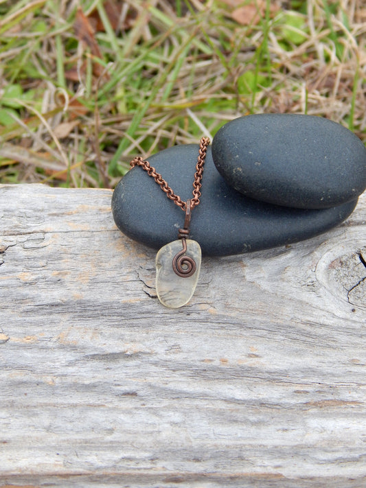 Simple wire wrap citrine pendant