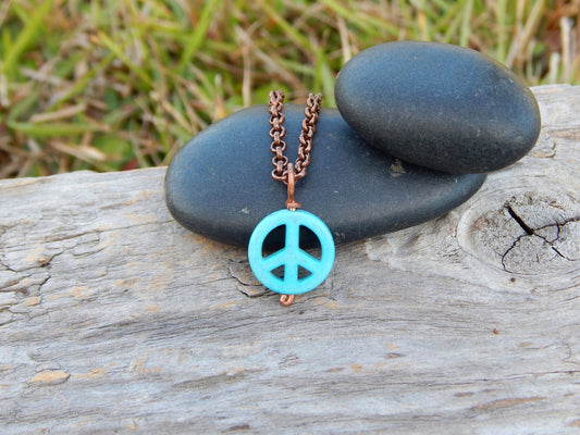Dainty peace sign pendant