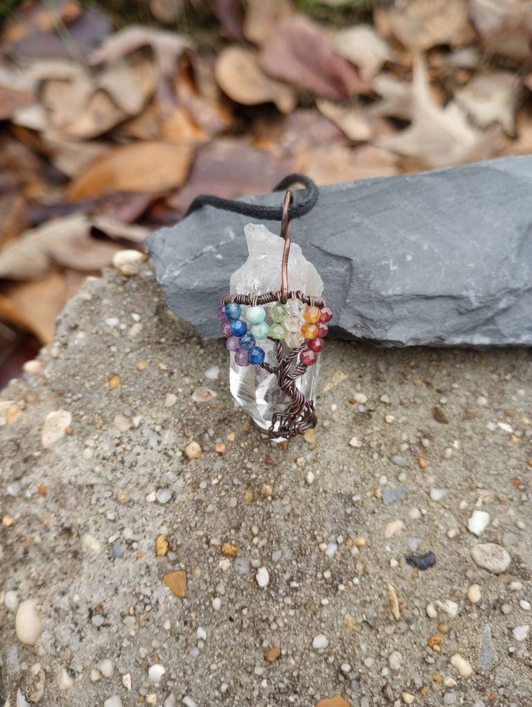 Chakra tree of life pendant