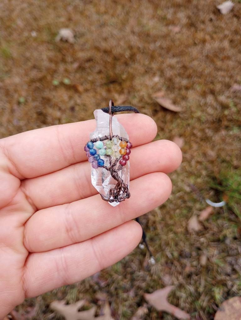 Chakra tree of life pendant