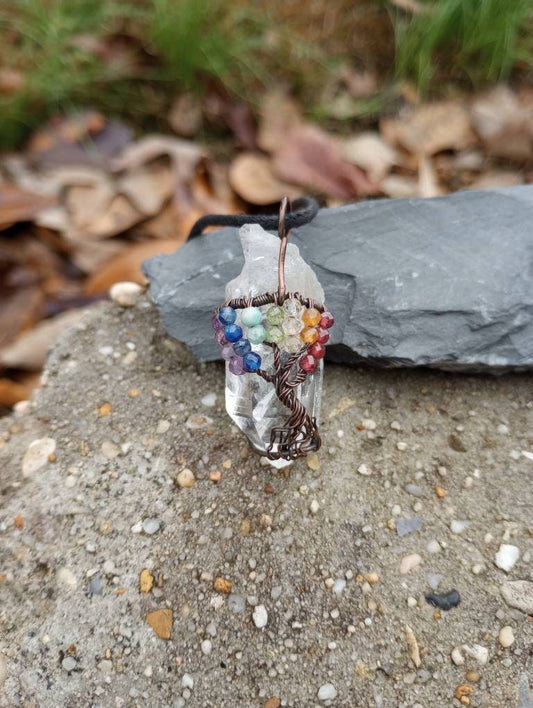 Chakra tree of life pendant