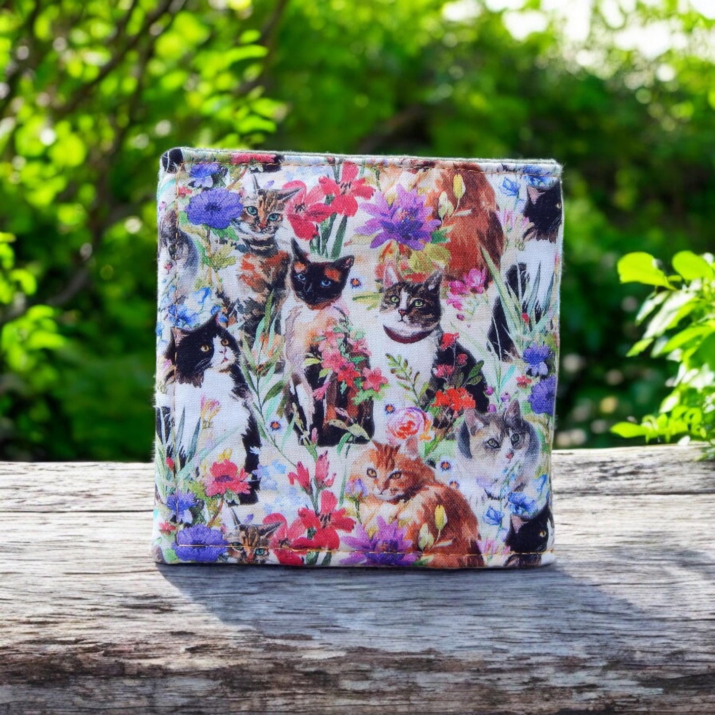 Cat fabric credit card wallet