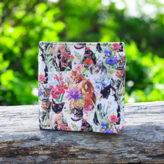 Cat fabric credit card wallet