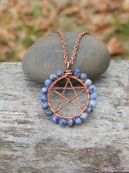 Sodalite pentacle necklace pendant