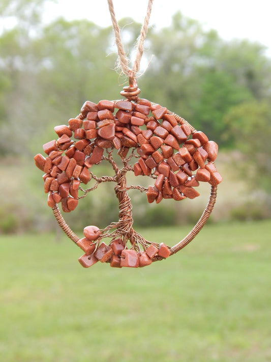 Goldstone tree of life suncatcher