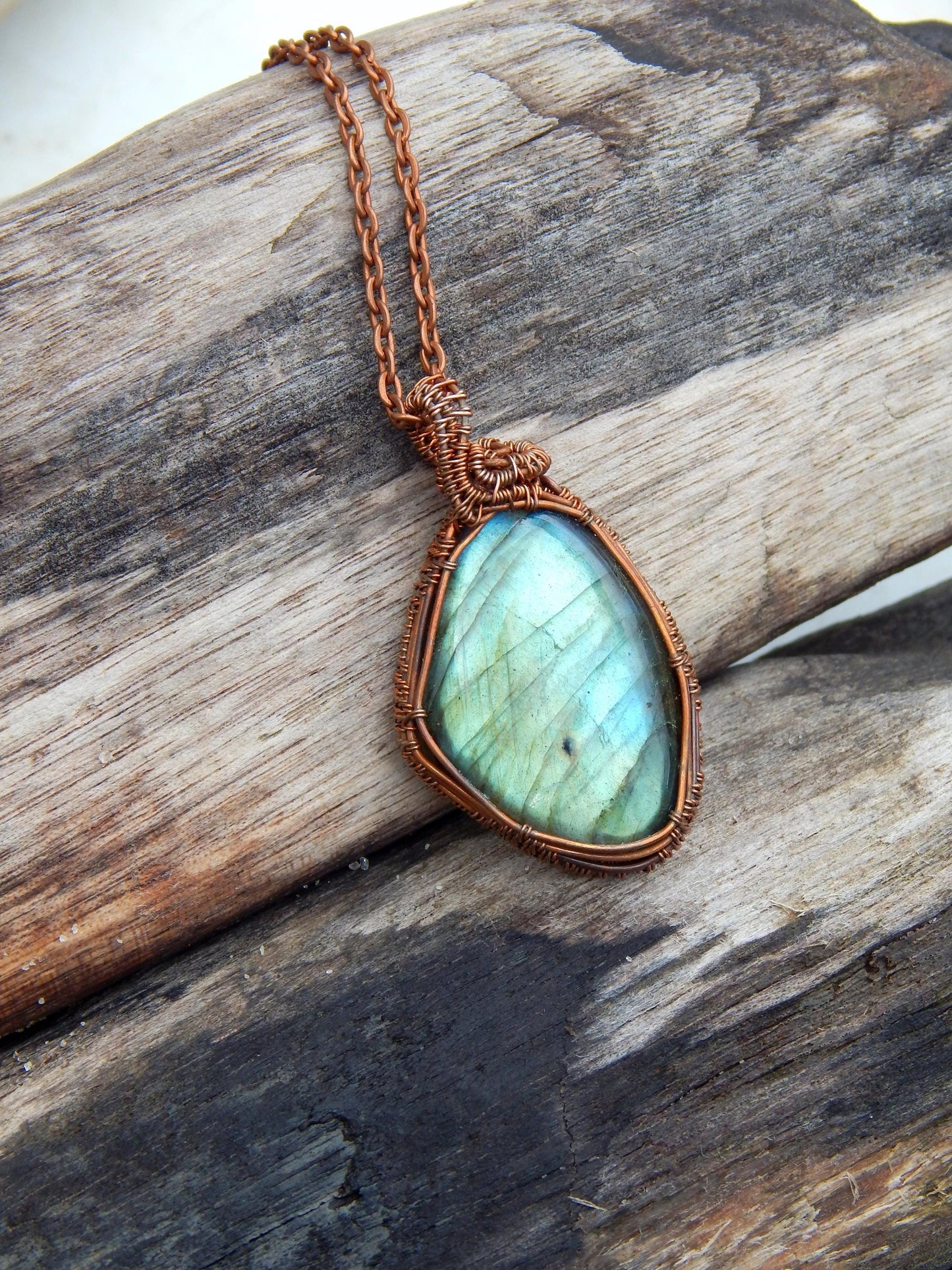 Labradorite copper wire wrap