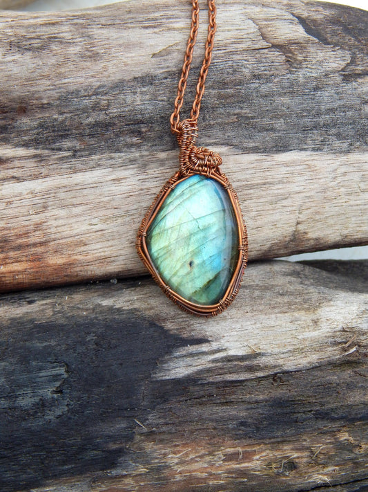 Labradorite copper wire wrap