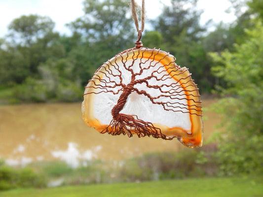 Tree of life agate suncatcher