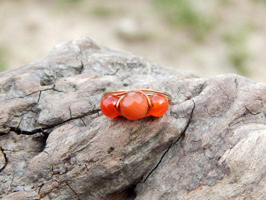 Carnelian size 8.5 wire wrap ring