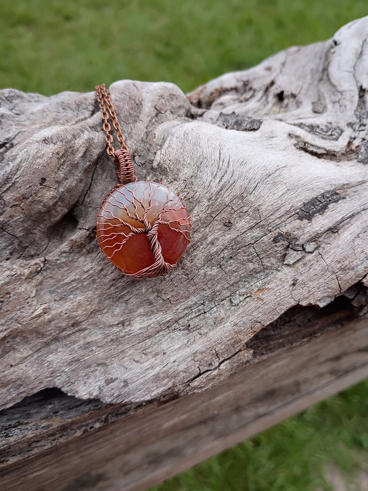 Agate tree of life pendant