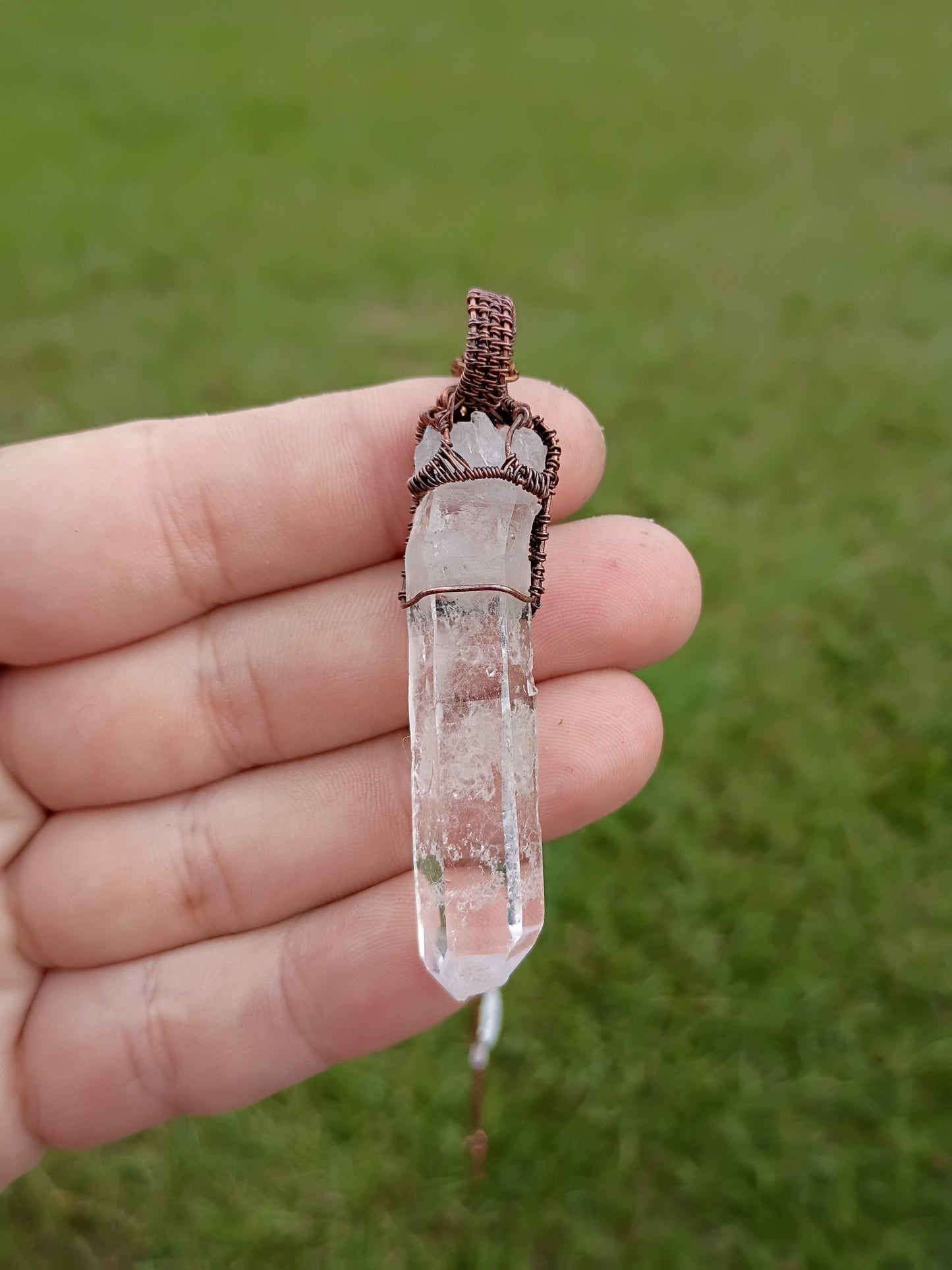 Raw crystal wire wrapped pendant