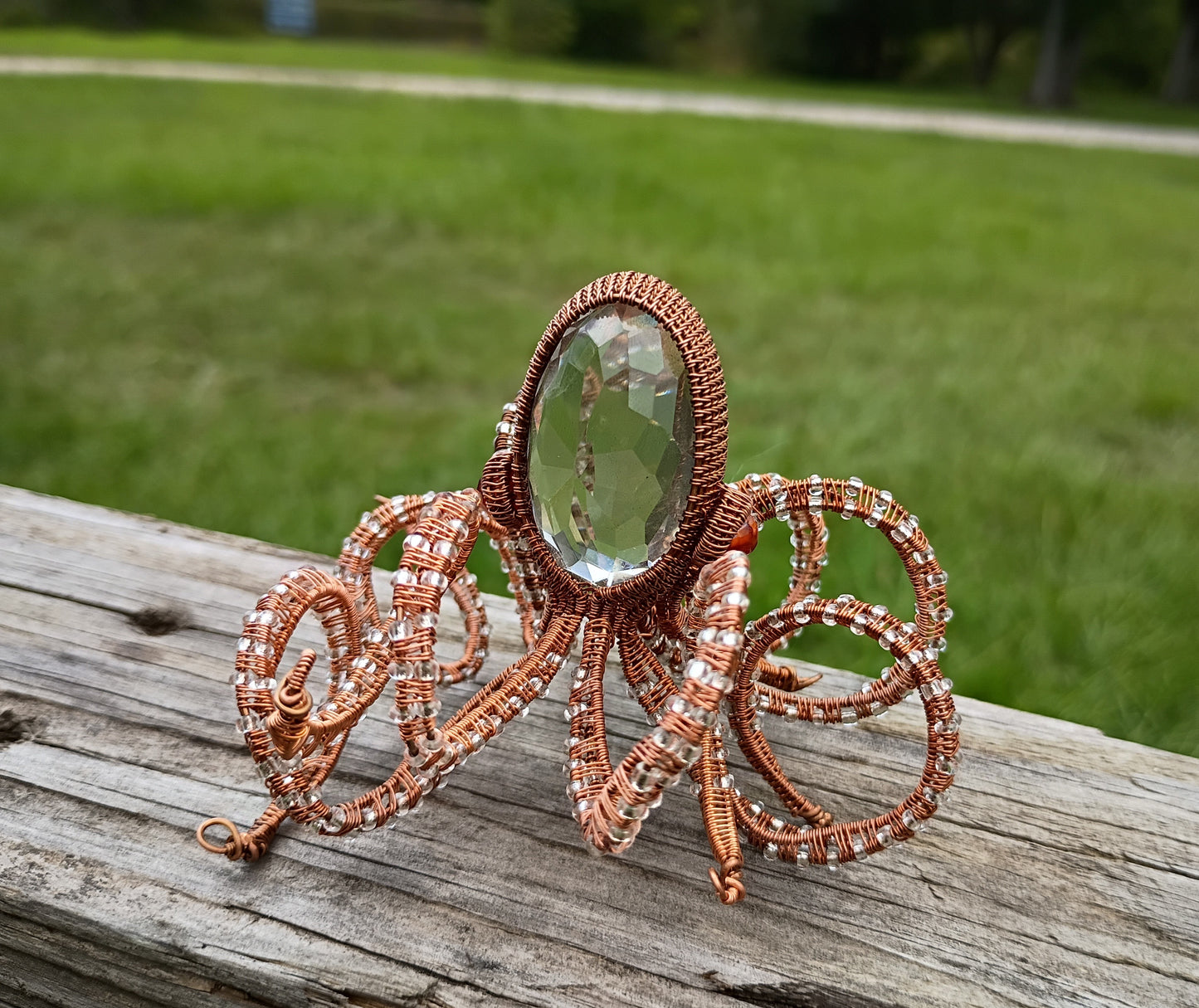 Handcrafted wire wrapped octopus sculpture