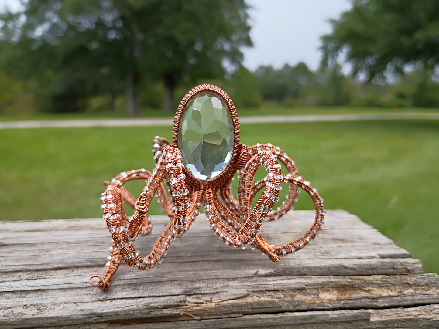 Handcrafted wire wrapped octopus sculpture