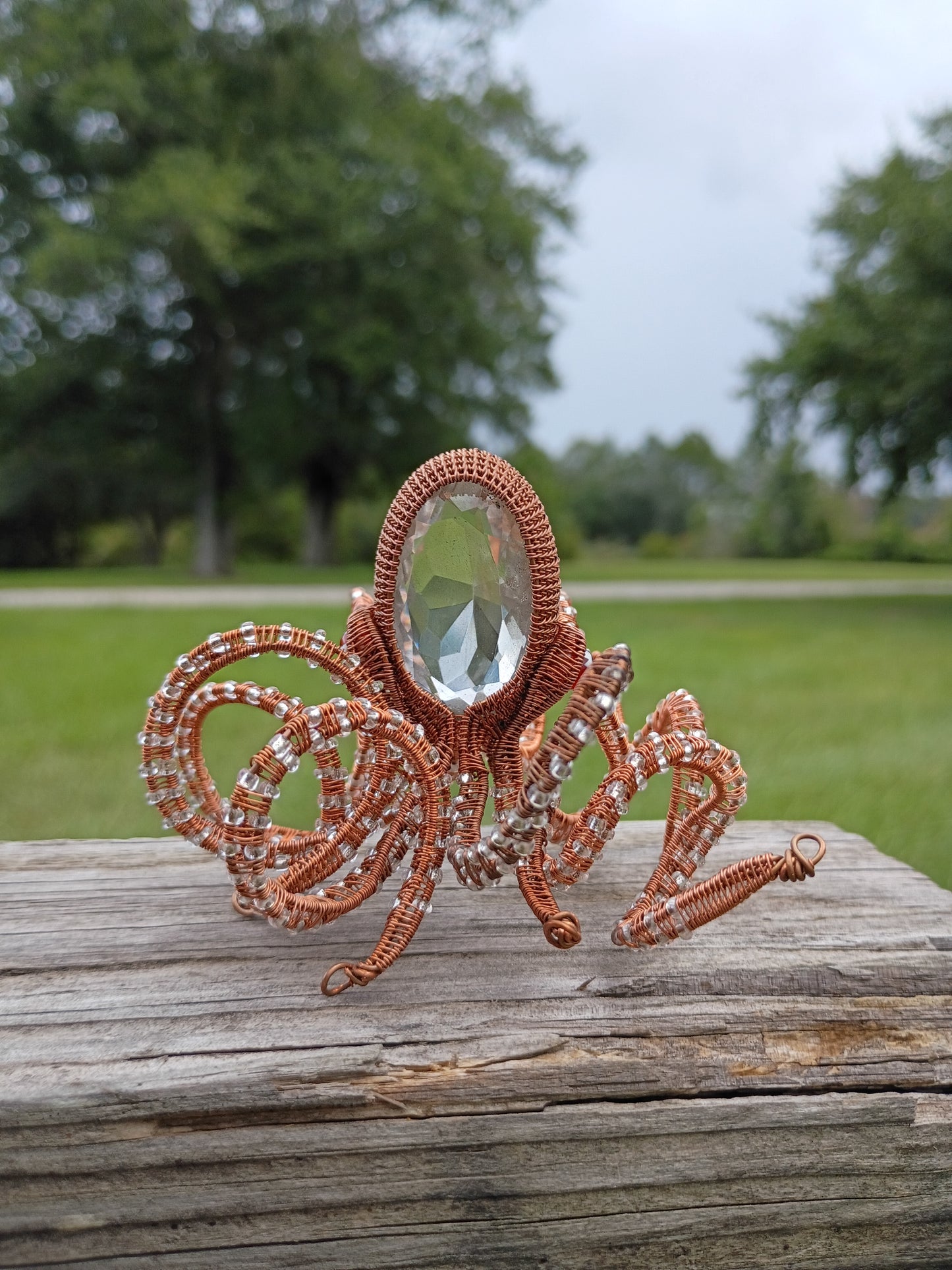 Handcrafted wire wrapped octopus sculpture