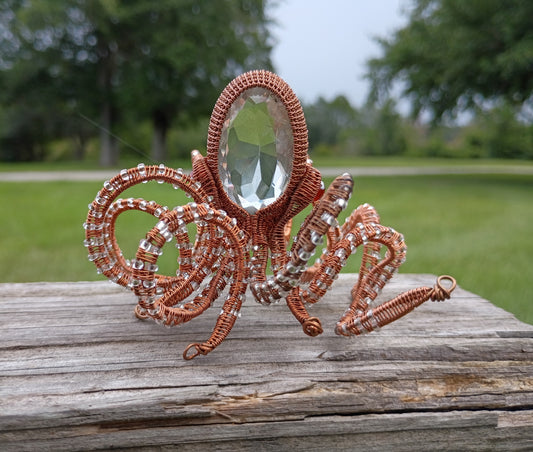 Handcrafted wire wrapped octopus sculpture