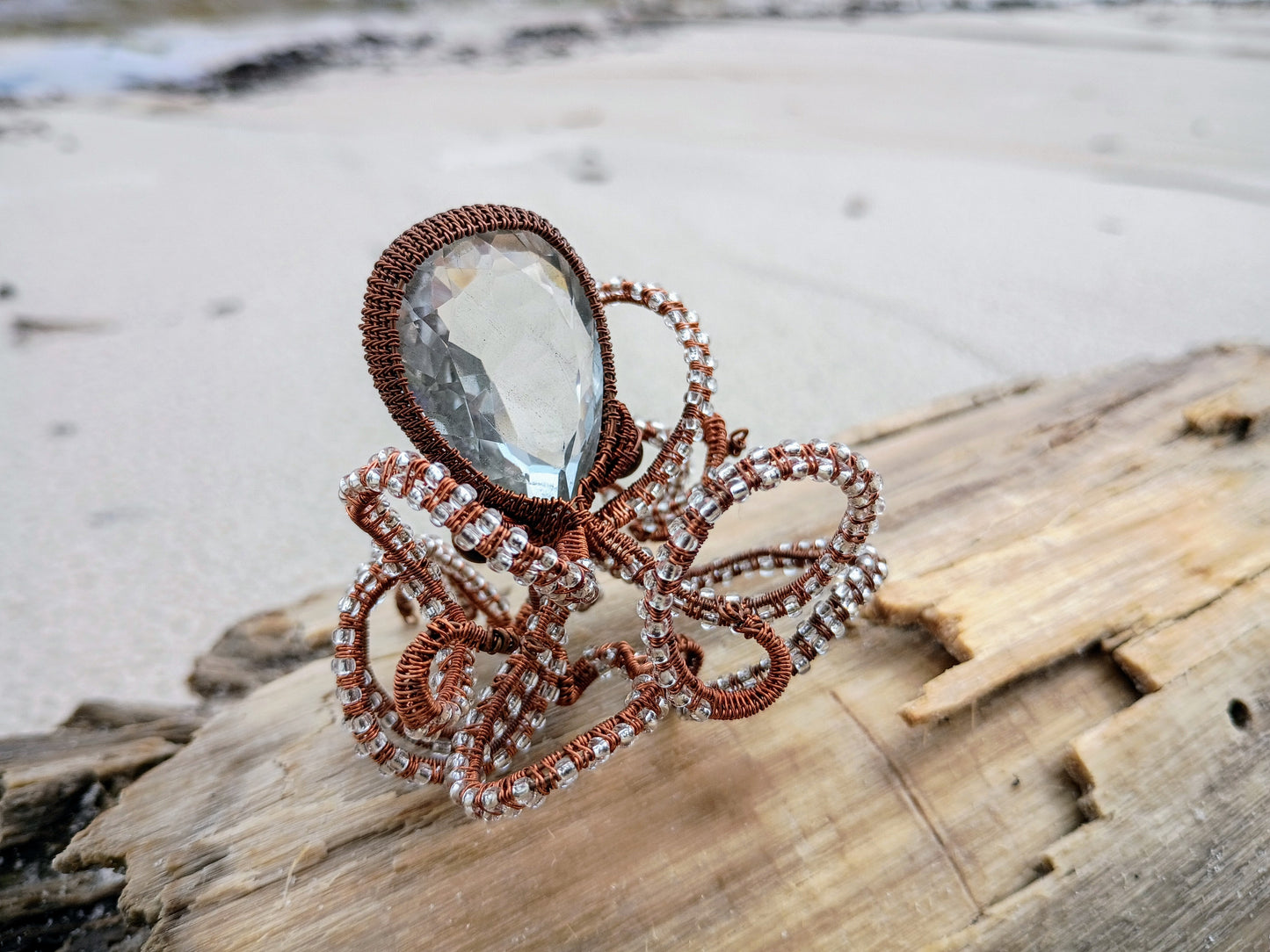 Unique wire wrapped octopus sculpture