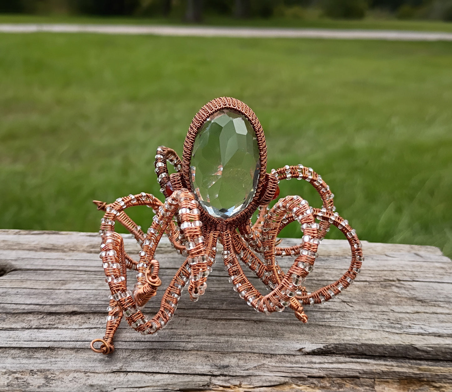 Handcrafted wire wrapped octopus sculpture