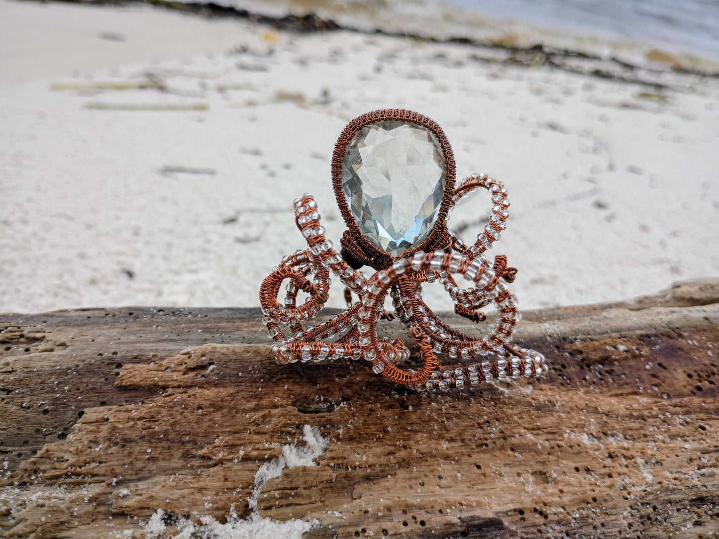 Unique wire wrapped octopus sculpture