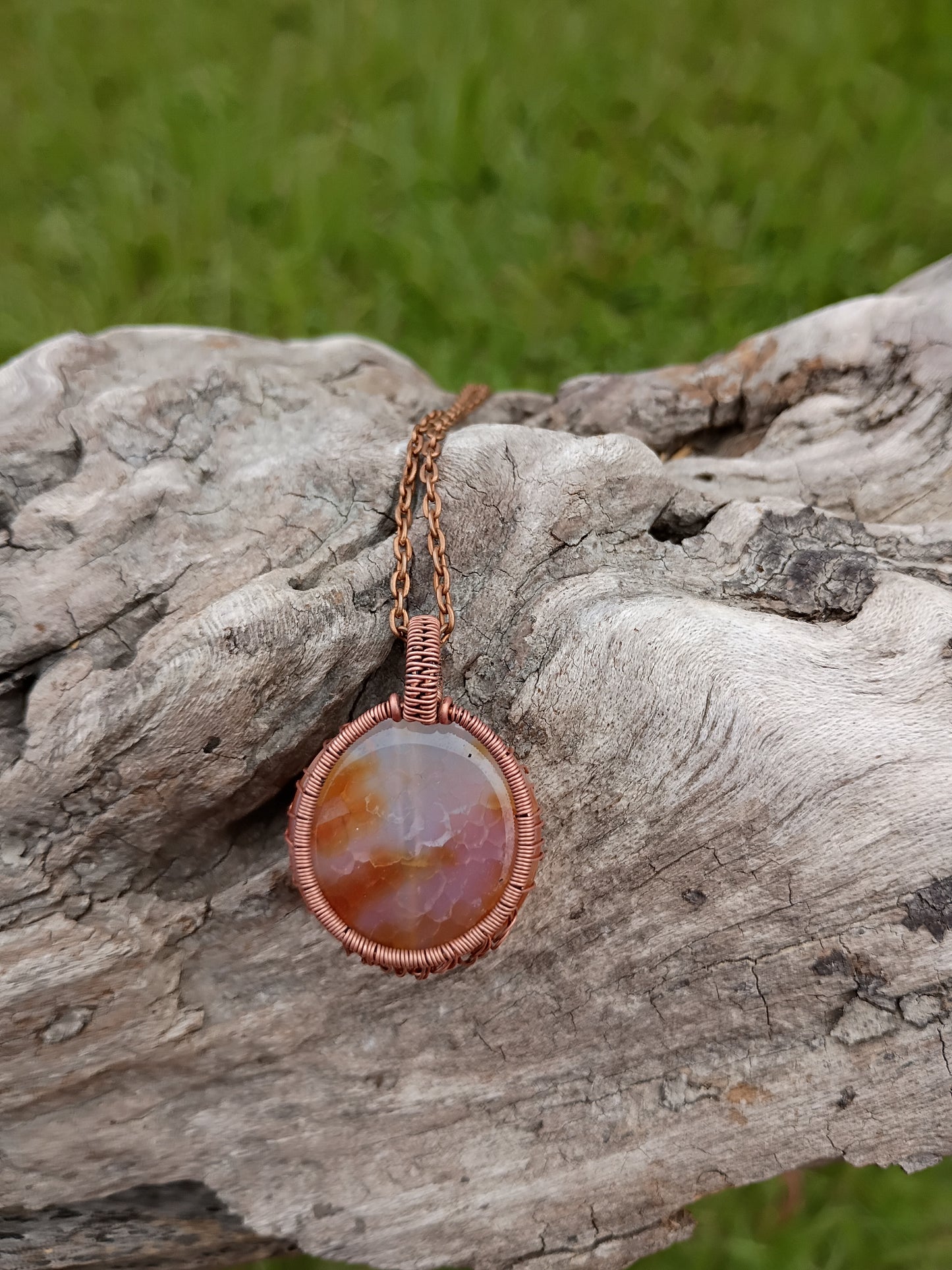 Agate tree of life pendant